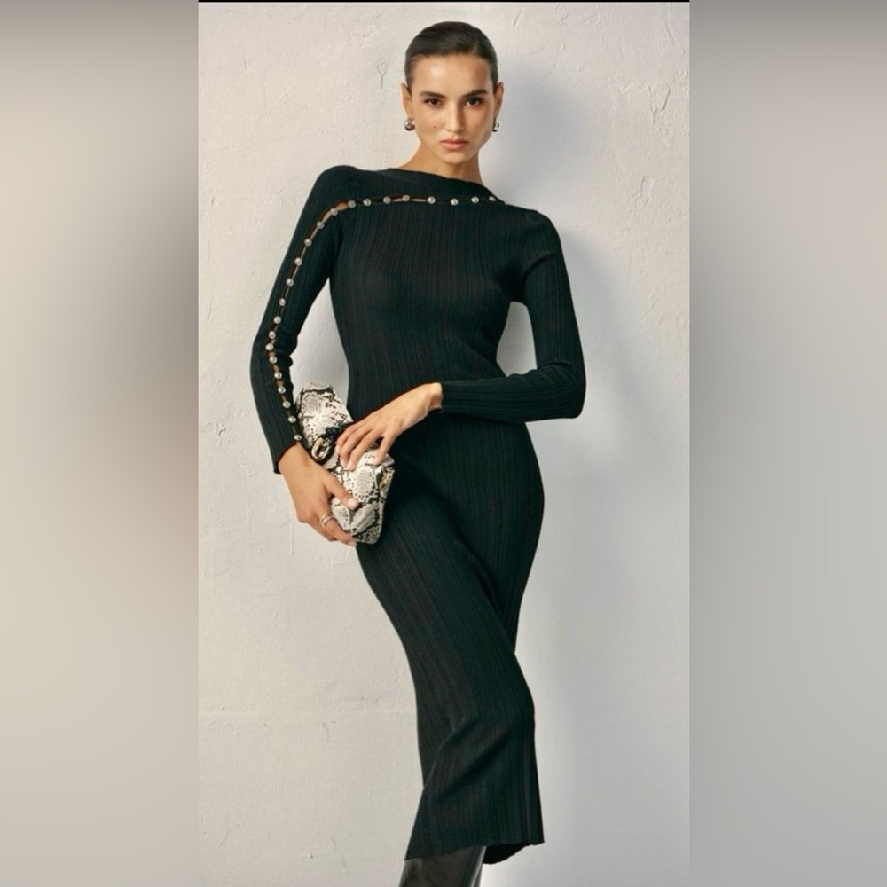 Commense Black Long Sleeve Dress